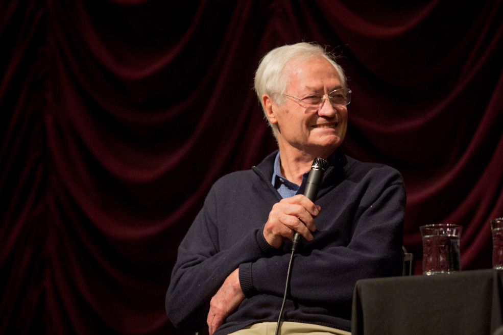 Roger Corman onstage during his visit.